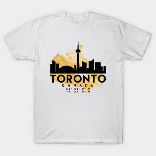 Toronto Canada Skyline Map Art T-Shirt